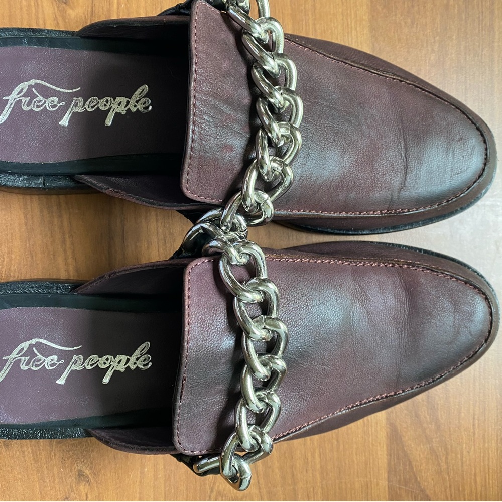 Free People shoes, plum and black color